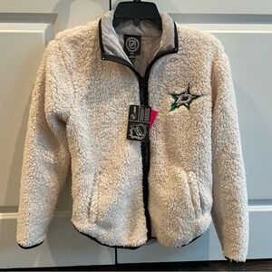 Dallas stars foco Sherpa zip up jacket women’s size small nhl nwt